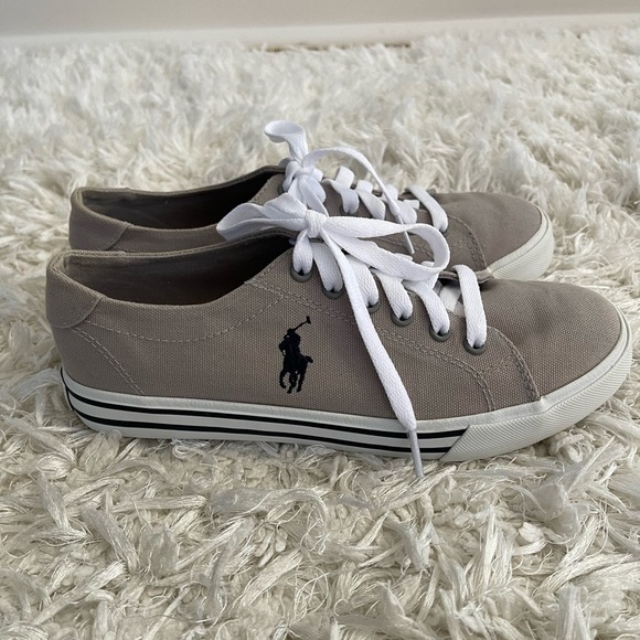 Polo Ralph Lauren gray canvas sneakers shoes - Picture 4 of 12